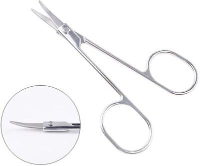 grethe 4.5 inch Curve Scissor Small Eyebro Scissors(Set of 1, silvar)