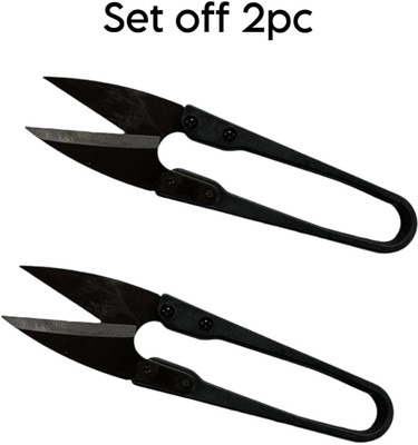 EASYSEW 2 pcs Embroidery Sewing Snips Thread Cutter Scissors(Set of 2, Black)