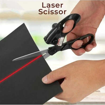 vegoncart Laser Guided Scissors For Fabrics, Paper, Crafts Cutting Scissors(Set of 1, Black)