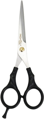 Ikonic Basics Curved Finger Rest Barber Scissor, Professional Salon & Home Use, IKB -716C Scissors(Set of 1, Black)