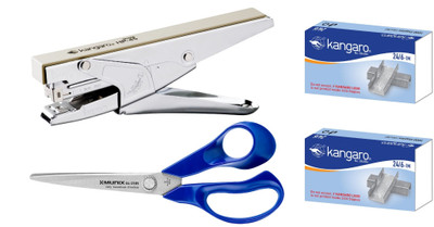 munix Mx GL-2185(1)+HP-45(1)+24/6 Pin(2) Scissors(Set of 1, Multicolor)