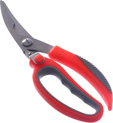 SK MART Premium Quality Kitchen Shears Heavy Duty & Stainless Steel with Safety Lock Scissors(Set of 1, Orange, Gray)