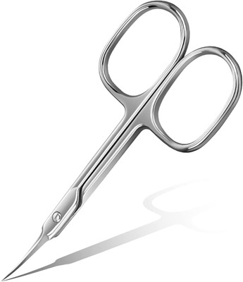 KIRA Cuticle Scissors Extra Fine Curved Blade, Professional Manicure Small Scissors Scissors(Set of 1, Silver)