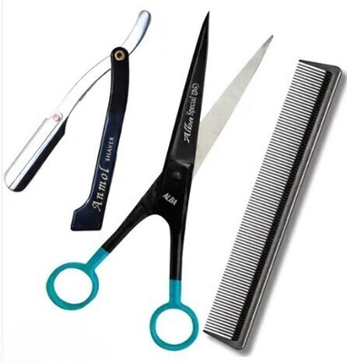 ALBA Textile Salon Scissor Razor and Comb Combo Scissors(Set of 3, Multicolor)