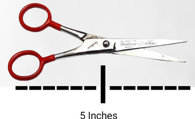 SHALIMAR SCISSORS COMPANY 5 inch grooming scissor for mustache cutting and eyebrows trimming etc Scissors(Set of 1, Silver, Red)