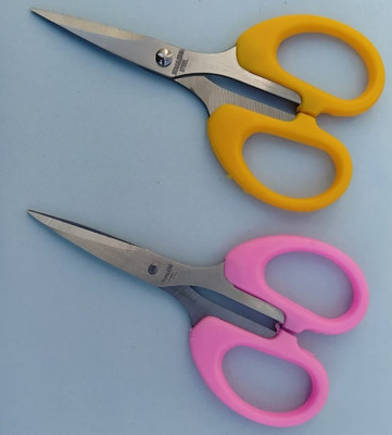 DSHARPP YOYO Mini multipurpose scissor/art & craft scissor/paper cutting scissors-IX-79 Scissors(Set of 2, Pink, Yellow)