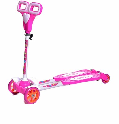 IRIS Flicker Scooter 4 Wheel for Adult Youth Kids - Foldable Adjustable Portable Ultra-Lightweight Kids Scooter(Pink , White)