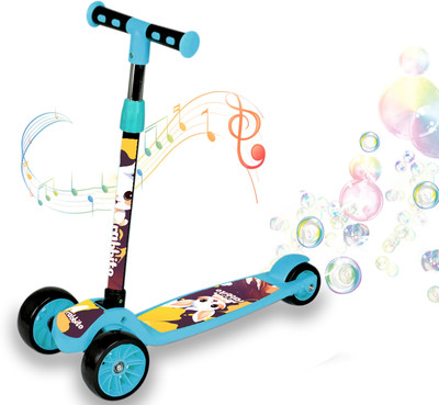 FORMONIX Kick Scooter Wide LED Light Wheels, Adjustable Handlebar Kids Scooter 3 Wheeler Kids Scooter(Blue, Black, Pack of 1)