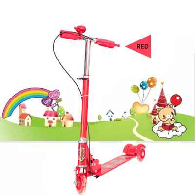 FORMONIX Kick Scooter Wide LED Light Wheels, Adjustable Handlebar Kids Scooter 3 Wheeler Kids Scooter(Red, Multicolor, Pack of 1)