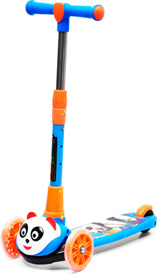 Little Funky Foldable Height Adjustable Panda Face Kids Scooter with LED Wheels Kids Scooter(Blue, Pack of 1)