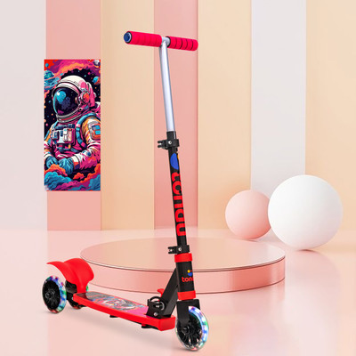 TONDU Earth Kick Scooter for Kids |For 3+ Years |Foldable with PVC Wheels Kids Scooter Kids Scooter(Red)
