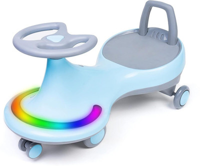 Little lions Magical Swing Car for Baby Led Lights and Musical Rhymes Kids Scooter(Blue, Pack of 1)