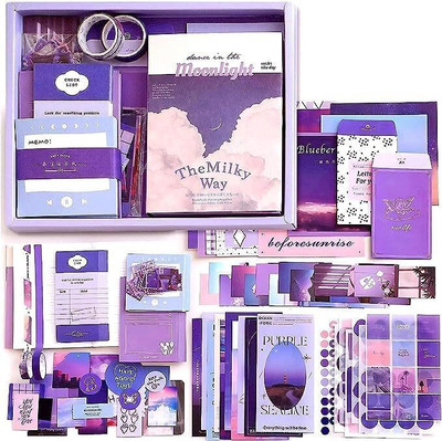 BIGMOTHERS 346 PCS Moonlight Vintage Aesthetic Scrapbook Kit, Journal Supplies Stickers Theme,  Scrapbook Kit(DIY)