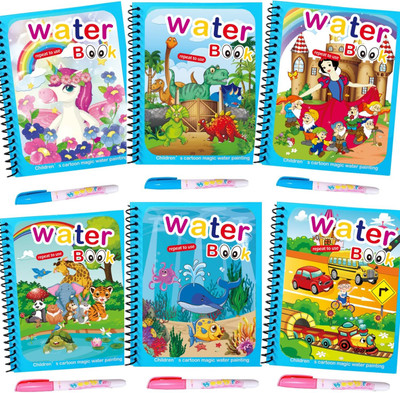 KHILONEWALA 1 pcs Reusable Magic Water Painting Book with Magic Pen for Kids - Random Print