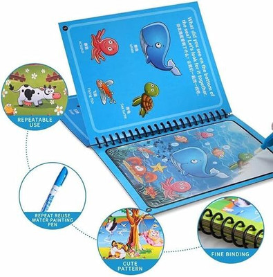 RADHARANI ENTERPRISES SGO Water Coloring Book Set Coloring Doodle Drawing Board Game Kids Educational Toy Theme,  Scrapbook Kit(DIY)