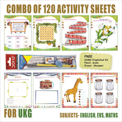 smartbooks UKG Activity Sheets (120 Pages)|Learning & Creativity|DOMS Prep School Kit(Green)