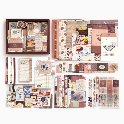 Peculiar Junk Journal & Scrapbook Kit With Brown A6 Notebook, Stickers, DIY Set Theme,  Scrapbook Kit(DIY)
