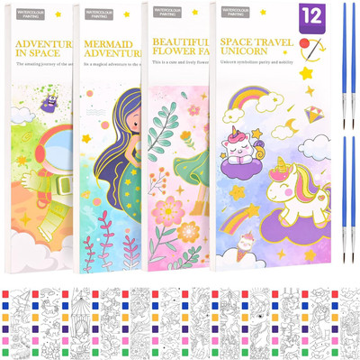 Sanchi Creation 4 pcs Magical Water Painting Book - Return Gifts Birthday Party for kids Multi Theme,  Scrapbook Kit(DIY)