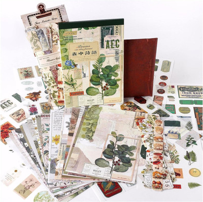 ZORIADA Scrapbook Sticker Book Nature Flower Plant Stickers Paper for Journaling Art Theme,  Scrapbook Kit(DIY)