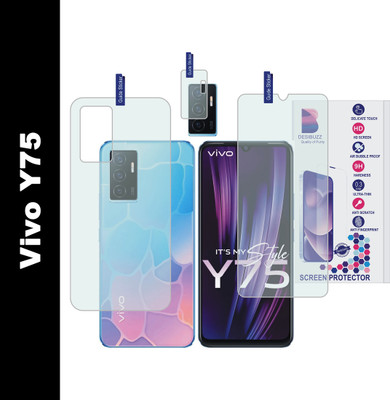 DESIBUZZ Front and Back Tempered Glass for vivo Y75, {Flexible}, Camera lens(Pack of 3)