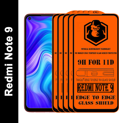 TWIGLO Edge To Edge Tempered Glass for REDMI NOTE 9(Pack of 5)