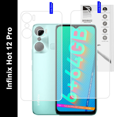 DESIBUZZ Front and Back Tempered Glass for Infinix Hot 12 Pro, {Flexible}(Pack of 2)