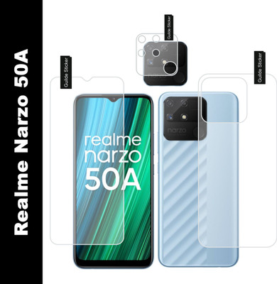 raxxy Front and Back Screen Guard for Realme Narzo 50A(Pack of 3)