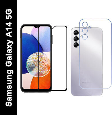 Mobilive Front and Back Tempered Glass for Samsung Galaxy A14 5G (Front 11D Glass & Back Flexible Guard)(Pack of 2)