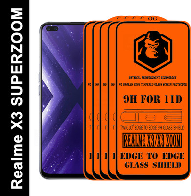 TWIGLO Edge To Edge Tempered Glass for REALME X3 SUPERZOOM(Pack of 5)