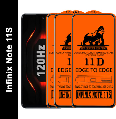TWIGLO Edge To Edge Tempered Glass for INFINIX NOTE 11S(Pack of 3)