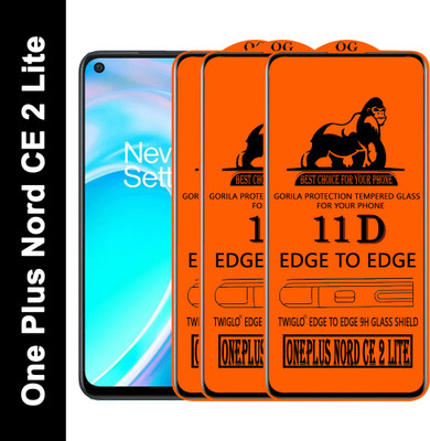 TWIGLO Edge To Edge Tempered Glass for ONEPLUS NORD CE 2 LITE(Pack of 3)