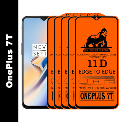 TWIGLO Edge To Edge Tempered Glass for ONEPLUS 7T(Pack of 5)