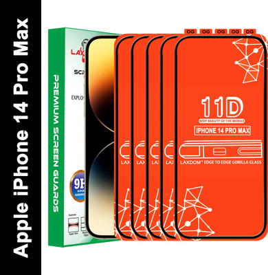 Laxdom Edge To Edge Tempered Glass for APPLE IPHONE 14 PRO MAX(Pack of 5)