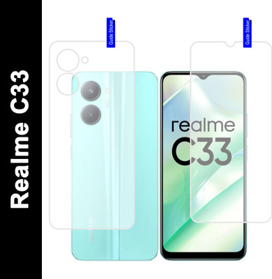 DESIBUZZ Front and Back Tempered Glass for Realme C33, realme C33 2023, (Scratch Proof,Ultra Thin Flexible Tempered)(Pack of 2)