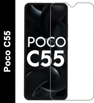 EASYBIZZ Tempered Glass Guard for Poco C55(Pack of 1)