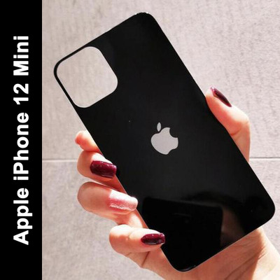 CallSmith Back Tempered Glass for iPhone 12 Mini Ultra Glossy Black Back Tempered Glass, With Apple Logo(Pack of 1)