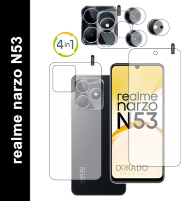DORADO SHIELD Front and Back Tempered Glass for realme narzo N53 front and back camera lens(Pack of 4)
