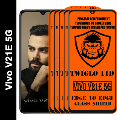 TWIGLO Edge To Edge Tempered Glass for VIVO V21E 5G(Pack of 5)