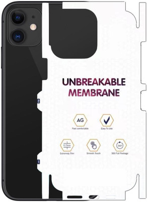 A3sprime Back Screen Guard for Apple iPhone 11, |Edge to Edge Full Coverage Unbreakable Soft Transparent Matte Finish Back and Side Skin Protector|(Pack of 1)