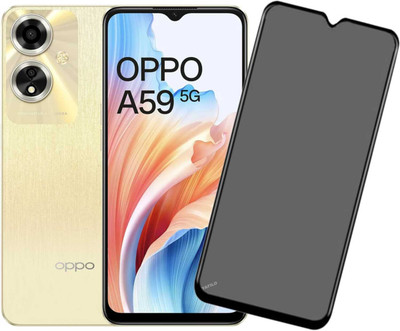 YAFILO Back Screen Guard for Oppo A59 5G Edge To Edge Privacy Tempered Glass With Easy Self Installation Kit For Smartphone | Black(Pack of 1)