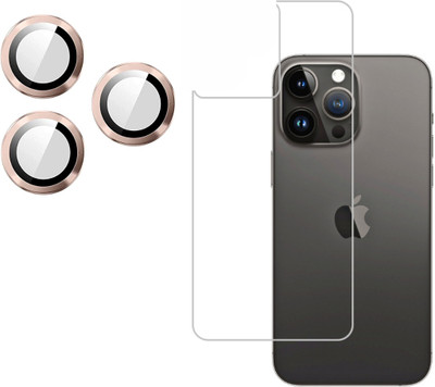 Tech Konnect Back Screen Guard for iPhone 14 Pro, iPhone 14 Pro Camera Lens Ring Protector with Back Protective Film (Gold)(Pack of 2)