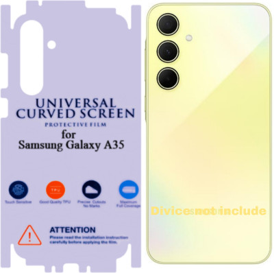 Shreejee Back Screen Guard for Samsung galaxy a35 5g back Membrene (GLOSSY) With 360 back and side protector(Pack of 1)