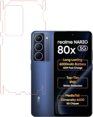 VAYUVAULT Back Screen Guard for realme Narzo 80x 5G, Back Screen Guard Glossy finish, Back Screen Guard With Side(Pack of 1)