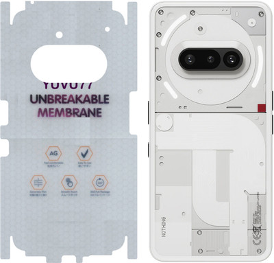 YUVUMCARE Back Screen Guard for Nothing Phone (3a), Membrane 360 coverage, unbreakable membrane(Pack of 1)