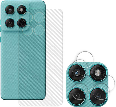 KOISTON Screen Guard for Motorola Edge 60s 5G Camera Lens Glass Protector | Anti-Scratch | Edge to Edge Full Coverage ( BACK CARBON FIBER SKIN + CAMERA LENS PROTECTOR )(Pack of 2)