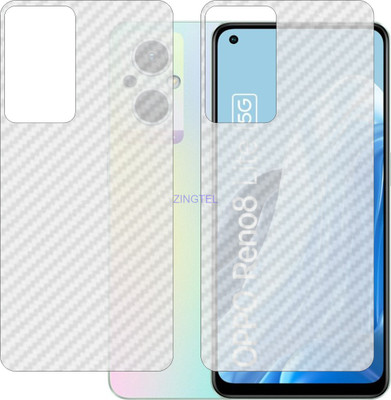 ZINGTEL Back Screen Guard for OPPO RENO8 LITE CPH2343 (3D Carbon Fiber Finish)(Pack of 2)