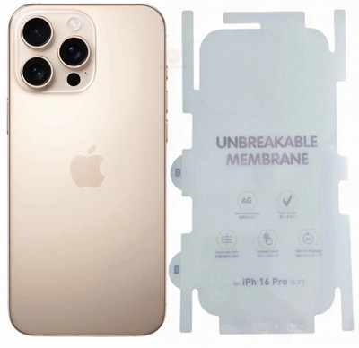 VOLMERE Back Screen Guard for Apple iPhone 16 Pro Matte Finish Unbreakable Membrane Back & Sides Protector ( Not Tempered Glass )(Pack of 1)