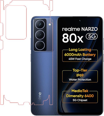 KARTRAY Back Screen Guard for Realme Narzo 80x 5G, Back Screen Guard with Glossy Finish(Pack of 1)