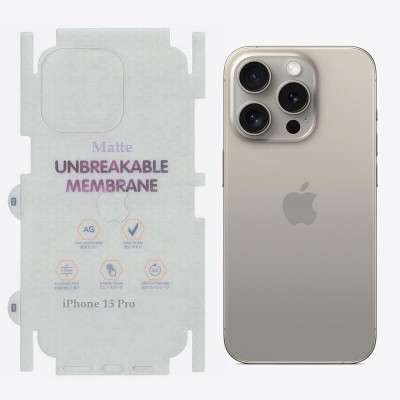 SRA Store Back Screen Guard for Matte Back Unbreakable Screen Protector Hydrogel Membrane Compatible For iPhone 15 Pro Back Panel Edge to Edge Coverage(Pack of 1)