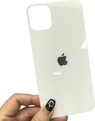 CallSmith Back Tempered Glass for iPhone 12 Pro Max White Glossy Back Tempered Glass, With Apple Logo(Pack of 1)